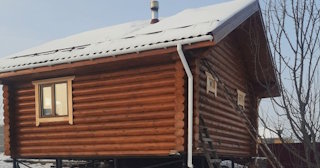 Баня из оцилиндрованного бревна под ключ в Кушве - от 132860 рублей